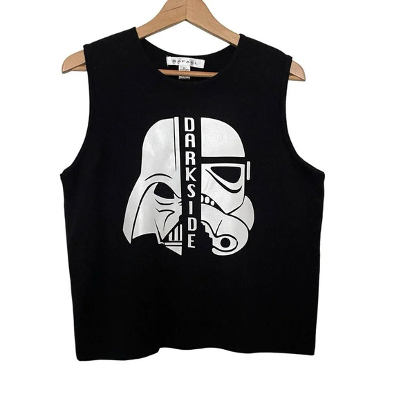 Vintage Rafael Sleeveless Lambswool Blend Sweater Dark Side Star Wars Size XL - Picture 4 of 4